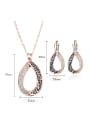 thumb Alloy Imitation-gold Plated Trendy style CZ Oval-shaped Two Pieces Jewelry Set 3