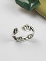 thumb Personalized Spiral DNA shaped Silver Opening Ring 2