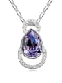 thumb Simple Water Drop austrian Crystals Pendant Alloy Necklace 3