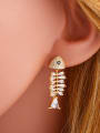 thumb Copper With Cubic Zirconia Cute fish Stud Earrings 1