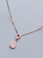 thumb 925 Sterling Silver With  Cubic Zirconia  Simplistic Water Drop Necklaces 3