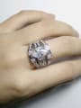 thumb Exaggerated Marquise Cubic White Zirconias Copper Ring Set 1