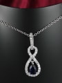 thumb Beautiful Platinum Plated Water Drop Zircon Necklace 2