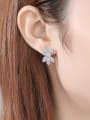 thumb Copper With Platinum Plated Delicate Leaf Cluster Earrings 1