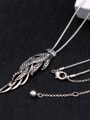 thumb Retro Style Long Feather shaped Pendant Alloy Necklace 1