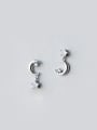 thumb S925 Silver sweet Moon and Star Stud cuff earring 0