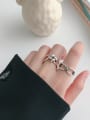 thumb 925 Sterling Silver With Antique Silver Plated Chain knot free size Rings 2