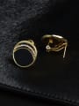 thumb Black Gold Plated Acrylic Rhinestones Stud Earrings 1