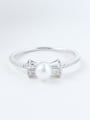 thumb Fashion Freshwater Pearl Bowknot Zircon Ring 0