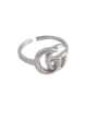thumb 925 Sterling Silver With Platinum Plated Simplistic Letter G Free Size  Rings 0