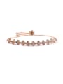 thumb Copper With Cubic Zirconia  Fashion Flower Adjustable  Bracelets 2