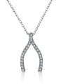 thumb Simple Y letter Pendant Chain  Zircon Necklace 0