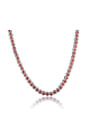 thumb Women All-match Red Round Shaped Zircon Necklace 0