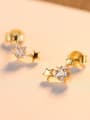 thumb 925 Sterling Silver With 18k Gold Plated Cute Star Stud Earrings 2