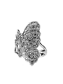 thumb Personalized Exaggerated Butterfly Grey Crystals Alloy Ring 0