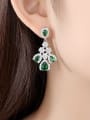 thumb Copper With White Gold Plated Luxury Water Drop Cluster Earrings 1
