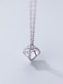 thumb 925 Sterling Silver With Cubic Zirconia Simplistic Irregular Necklaces 2