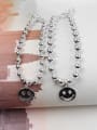 thumb Simple Little Smiling Face Beads Silver Bracelet 2