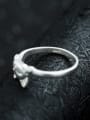 thumb Lovely Cat Drawing Opening Silver Ring 2