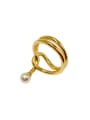 thumb Copper With Gold Plated Simplistic Irregular Band Rings 0