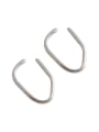 thumb 925 Sterling Silver With Gold Plated Simplistic Line Without Pierced Ears  Clip On Earrings 3