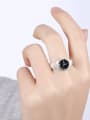 thumb Exquisite Silver Plated Watch Shaped Copper Enamel Ring 1