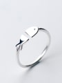 thumb Fashion Open Design Fish Shaped S925 Silver Ring 1