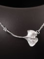 thumb Natural Ginkgo Leaves Pendant Clavicle Necklace 0