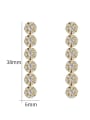 thumb Copper With  Cubic Zirconia Personality Round  Drop Earrings 4
