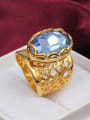 thumb Exaggerated Blue Hollow Design Zircon Ring 1