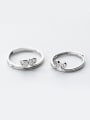 thumb Couples All-match Geometric Shaped S925 Silver Ring 0