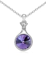 thumb Simple Round austrian Crystals Pendant Alloy Necklace 2