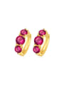 thumb Copper Alloy 24K Gold Plated Fashion Artificial Zircon Clip clip on earring 0