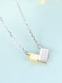thumb 925 Sterling Silver With  Two-color plating  Simplistic Geometric Necklaces 3
