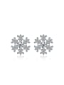 thumb Micro Pave Zircons Snowflake Stud Earrings 0