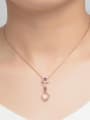 thumb Egg-shape Natural Pink Crystal Women Pendant 1