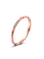 thumb Rose Gold Plated Zircon Single Line Ring 0