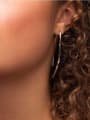 thumb Titanium With Gold Plated Simplistic Chain Hook Earrings 2