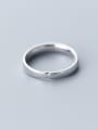 thumb 925 Sterling Silver With Smooth Simplistic Round Free Size Engagement  Rings 2