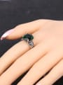 thumb Personalized Green Crystal Antique Silver Plated Alloy Ring 1