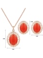 thumb Alloy Imitation-gold Plated Fashion Oval Artificial Stones Two Pieces Jewelry Set 3