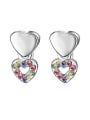 thumb Elegant Heart Shaped Crystals Stud Earrings 0