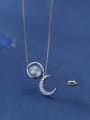 thumb 925 Sterling Silver With Platinum Plated Personality Moon Necklaces 2