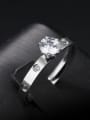 thumb Fashion Shiny Rhinestone Titanium Women Ring 0