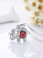 thumb Micro Pave Lovely Elephant Shaped Silver Pendant 1