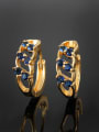 thumb Trendy 18K Gold Plated Geometric Zircon Clip Earrings 1