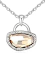 thumb Simple Shiny austrian Crystals-covered Lock Pendant Alloy Necklace 3