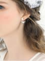 thumb Simple double-sided snowflake imitation pearl earrings red black and white three colors optional 3