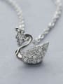 thumb S925 Silver Swan Necklace 2