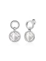 thumb Personality Round Shaped Opal Drop Earrings 0